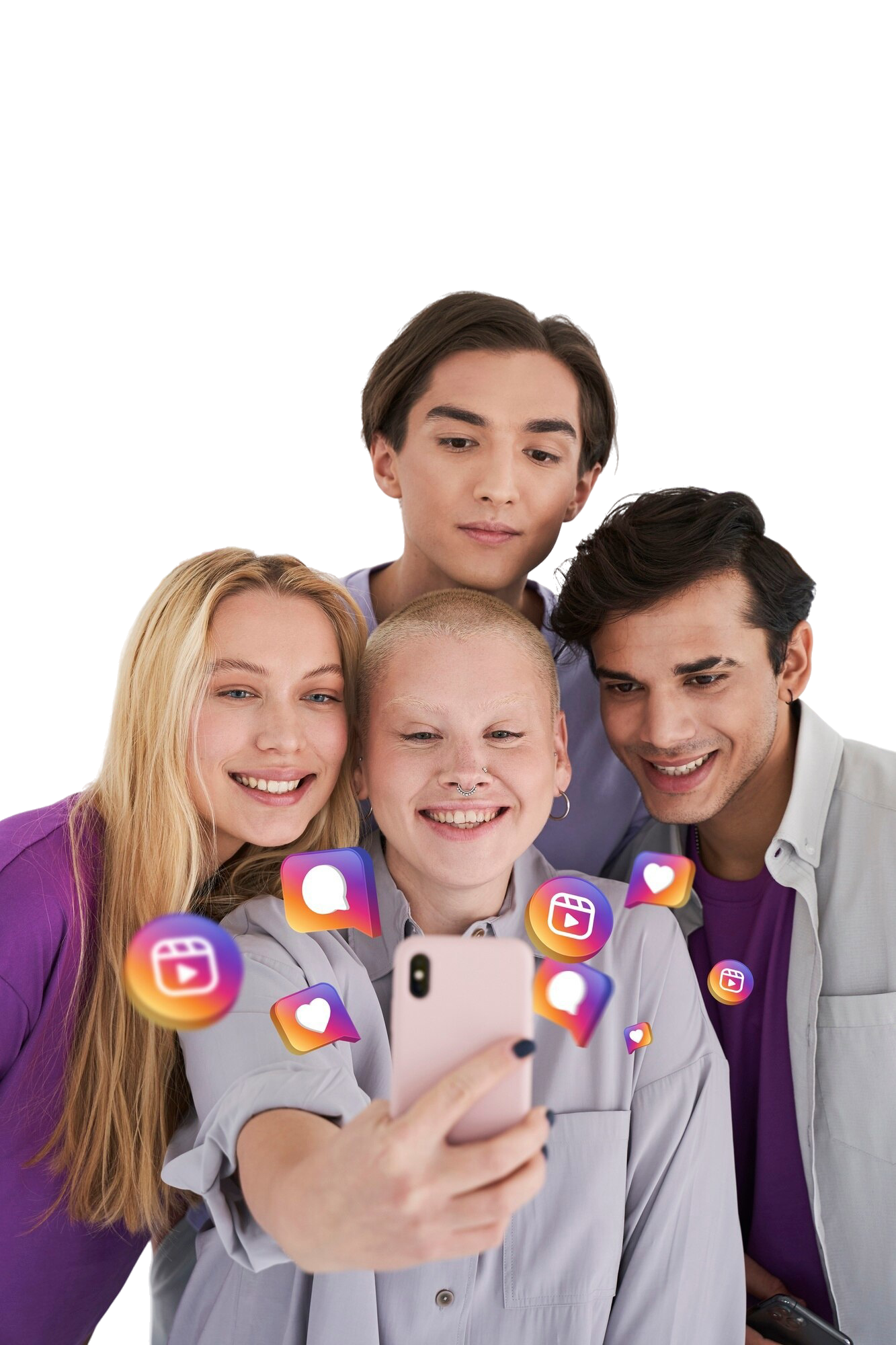 collage people using reels